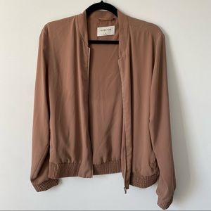 Aritzia Babaton Gilroy Bomber Jacket Dusty Pink